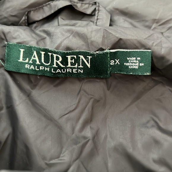 Ralph Lauren Quilted Puffer Coat 3/4 Sleeve Sz 2XL Black Kimono Down Funnel Neck - Picture 9 of 10